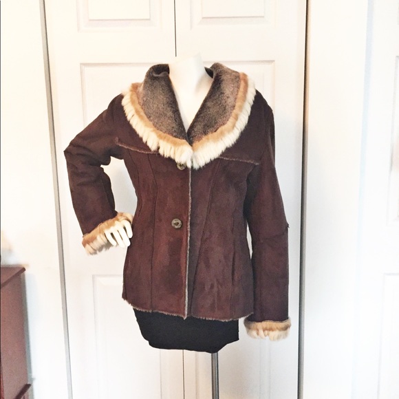 Regent Park Jackets & Blazers - Fur Trim Faux Suede Coat
